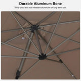 PURPLE LEAF Hailar Deluxe Aluminum Patio Umbrella with Base, Square and Rectangular Umbrella