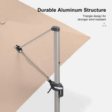 PURPLE LEAF Hailar Deluxe Aluminum Patio Umbrella with Base, Square and Rectangular Umbrella