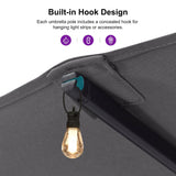 PURPLE LEAF Table Umbrella Double Sided Rectangular Patio Market Umbrella with Base