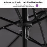 PURPLE LEAF Table Umbrella Double Sided Rectangular Patio Market Umbrella with Base