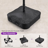 PURPLE LEAF Table Umbrella Double Sided Rectangular Patio Market Umbrella with Base