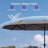 PURPLE LEAF Table Umbrella Double Sided Rectangular Patio Market Umbrella with Base