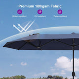 PURPLE LEAF Table Umbrella Double Sided Rectangular Patio Market Umbrella with Base