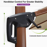 PURPLE LEAF Outdoor Garden Umbrella with Base, Cantilever Umbrellas in Wood Color