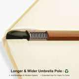 PURPLE LEAF Double Top 9 / 10 / 11 / 12 ft Square Aluminum Sun Umbrellas in Wood Color
