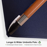PURPLE LEAF Double Top 9 / 10 / 11 / 12 ft Square Aluminum Sun Umbrellas in Wood Color
