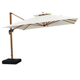 PURPLE LEAF Double Top 9 / 10 / 11 / 12 ft Square Aluminum Sun Umbrellas in Wood Color
