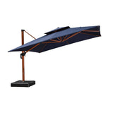 PURPLE LEAF Double Top 9 / 10 / 11 / 12 ft Square Aluminum Sun Umbrellas in Wood Color