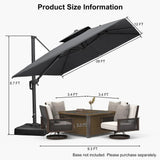 PURPLE LEAF Eco-friendly Fade Resistant Patio Umbrella High Quality Cantilever Umbrella