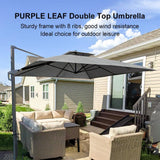 PURPLE LEAF UV50+ Fade Resistant Cantilever Umbrella, Patio Umbrellas with Base