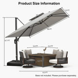 PURPLE LEAF Eco-friendly Fade Resistant Patio Umbrella High Quality Cantilever Umbrella