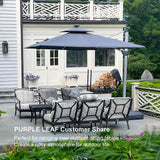 PURPLE LEAF Square Cantilever Umbrella with Base, Outdoor Umbrellas with Lights