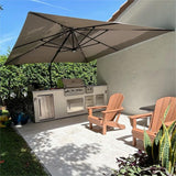 PURPLE LEAF UV50+ Fade Resistant Cantilever Umbrella, Patio Umbrellas with Base
