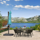 PURPLE LEAF Durable Patio Outdoor Umbrella Aluminum Round Cantilever Sun Yard Umbrellas For Pool, Deck