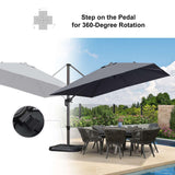 PURPLE LEAF Patio Outdoor Large Umbrella Square and Rectangular Cantilever Yard Sun Umbrellas
