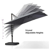 PURPLE LEAF Patio Outdoor Large Umbrella Square and Rectangular Cantilever Yard Sun Umbrellas