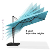 PURPLE LEAF Patio Outdoor Large Umbrella Square and Rectangular Cantilever Yard Sun Umbrellas