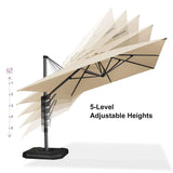 PURPLE LEAF Patio Outdoor Large Umbrella Square and Rectangular Cantilever Yard Sun Umbrellas