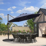 PURPLE LEAF Durable Patio Outdoor Umbrella Aluminum Round Cantilever Sun Yard Umbrellas For Pool, Deck