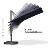 PURPLE LEAF Patio Outdoor Large Umbrella Square and Rectangular Cantilever Yard Sun Umbrellas