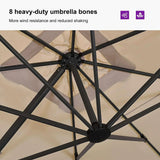 PURPLE LEAF Patio Outdoor Large Umbrella Square and Rectangular Cantilever Yard Sun Umbrellas