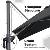 PURPLE LEAF Patio Outdoor Large Umbrella Square and Rectangular Cantilever Yard Sun Umbrellas