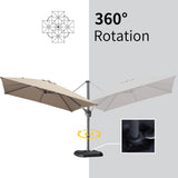 PURPLE LEAF Patio Outdoor Large Umbrella Square and Rectangular Cantilever Yard Sun Umbrellas