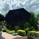 PURPLE LEAF Durable Patio Outdoor Umbrella Aluminum Round Cantilever Sun Yard Umbrellas For Pool, Deck