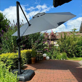 PURPLE LEAF Durable Patio Outdoor Umbrella Aluminum Round Cantilever Sun Yard Umbrellas For Pool, Deck