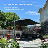 PURPLE LEAF Patio Outdoor Large Umbrella Square and Rectangular Cantilever Yard Sun Umbrellas