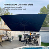 PURPLE LEAF Patio Outdoor Large Umbrella Square and Rectangular Cantilever Yard Sun Umbrellas