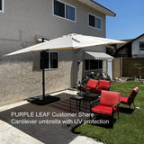 PURPLE LEAF Patio Outdoor Large Umbrella Square and Rectangular Cantilever Yard Sun Umbrellas