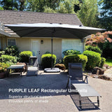 PURPLE LEAF Patio Outdoor Large Umbrella Square and Rectangular Cantilever Yard Sun Umbrellas