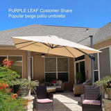 PURPLE LEAF Patio Outdoor Large Umbrella Square and Rectangular Cantilever Yard Sun Umbrellas