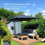 PURPLE LEAF Patio Outdoor Large Umbrella Square and Rectangular Cantilever Yard Sun Umbrellas