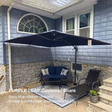 PURPLE LEAF Patio Outdoor Large Umbrella Square and Rectangular Cantilever Yard Sun Umbrellas