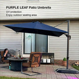 PURPLE LEAF Patio Outdoor Large Umbrella Square and Rectangular Cantilever Yard Sun Umbrellas