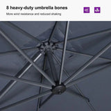 PURPLE LEAF Best Value Cantilever Patio Umbrella with Left-Right Tilt and 360° Swivel Outdoor Umbrellas
