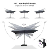 PURPLE LEAF Best Value Cantilever Patio Umbrella with Left-Right Tilt and 360° Swivel Outdoor Umbrellas