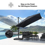 PURPLE LEAF Best Value Cantilever Patio Umbrella with Left-Right Tilt and 360° Swivel Outdoor Umbrellas