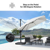 PURPLE LEAF Best Value Cantilever Patio Umbrella with Left-Right Tilt and 360° Swivel Outdoor Umbrellas