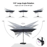 PURPLE LEAF Best Value Cantilever Patio Umbrella with Left-Right Tilt and 360° Swivel Outdoor Umbrellas