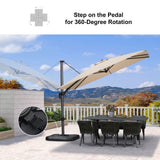 PURPLE LEAF Best Value Cantilever Patio Umbrella with Left-Right Tilt and 360° Swivel Outdoor Umbrellas