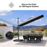 PURPLE LEAF Best Value Cantilever Patio Umbrella with Left-Right Tilt and 360° Swivel Outdoor Umbrellas