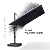 PURPLE LEAF Best Value Cantilever Patio Umbrella with Left-Right Tilt and 360° Swivel Outdoor Umbrellas