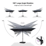 PURPLE LEAF Best Value Cantilever Patio Umbrella with Left-Right Tilt and 360° Swivel Outdoor Umbrellas