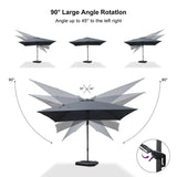 PURPLE LEAF Best Value Cantilever Patio Umbrella with Left-Right Tilt and 360° Swivel Outdoor Umbrellas