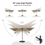 PURPLE LEAF Best Value Cantilever Patio Umbrella with Left-Right Tilt and 360° Swivel Outdoor Umbrellas