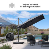 PURPLE LEAF Best Value Cantilever Patio Umbrella with Left-Right Tilt and 360° Swivel Outdoor Umbrellas