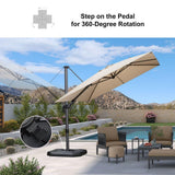 PURPLE LEAF Best Value Cantilever Patio Umbrella with Left-Right Tilt and 360° Swivel Outdoor Umbrellas